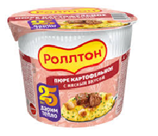 Пюре картофельное, Роллтон, 40 г, с мясным вкусом