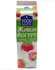 Живой йогурт Фудмастер клубника, 0,9 л
