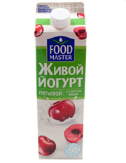 Живой йогурт Фудмастер вишня, 0,9 л